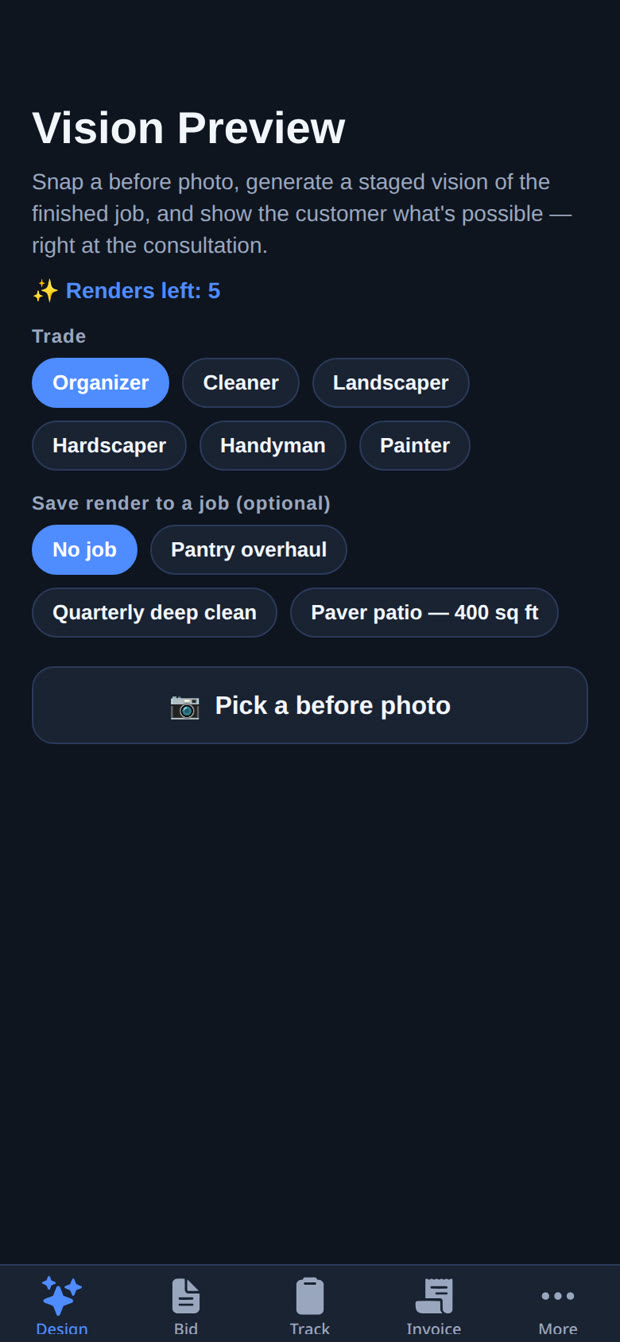 NailLedger Vision Preview screen — real app screenshot